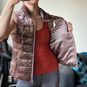 CK crushed velvet puffer vest